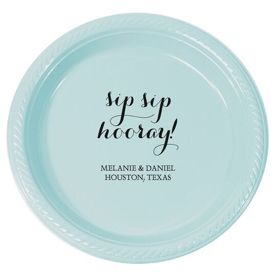 Elegant Sip Sip Hooray Plastic Plates